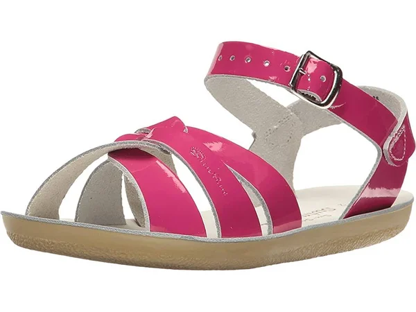 Salt Water Sandals by Hoy Shoe Sun-San Swimmer, Shiny Fuchsia, 6 M US Toddler