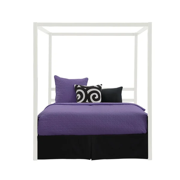 DHP Modern Canopy Queen Metal Bed (White)