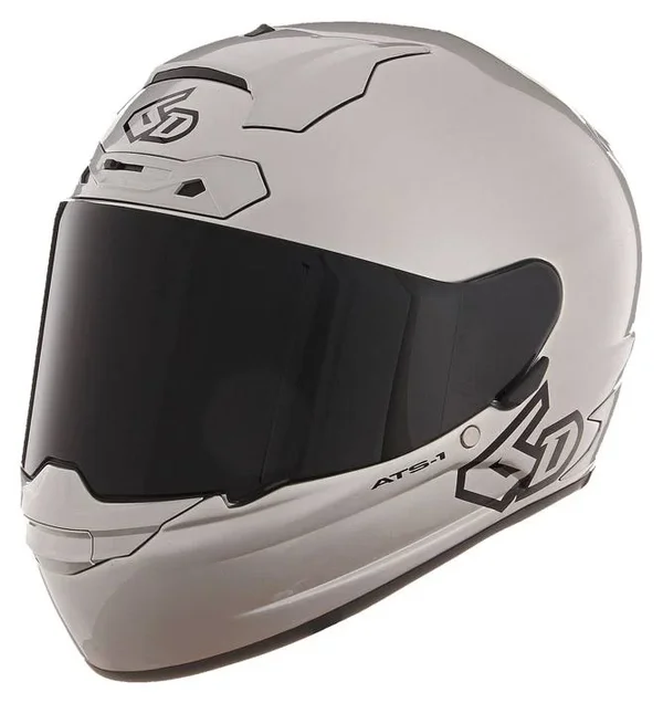 6D ATS-1R Solid Gloss Silver Helmet - Size: Xs