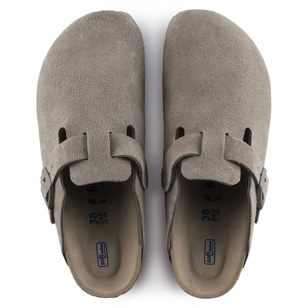 Birkenstock Boston Soft Footbed - Suede Stone Coin - 36, Regular