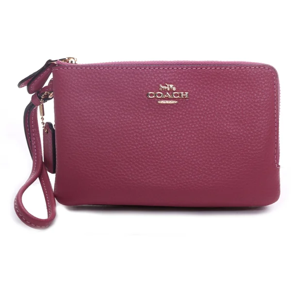 Nwt Coach F87590 Double Corner Zip Strawberry Wallet Wristlet