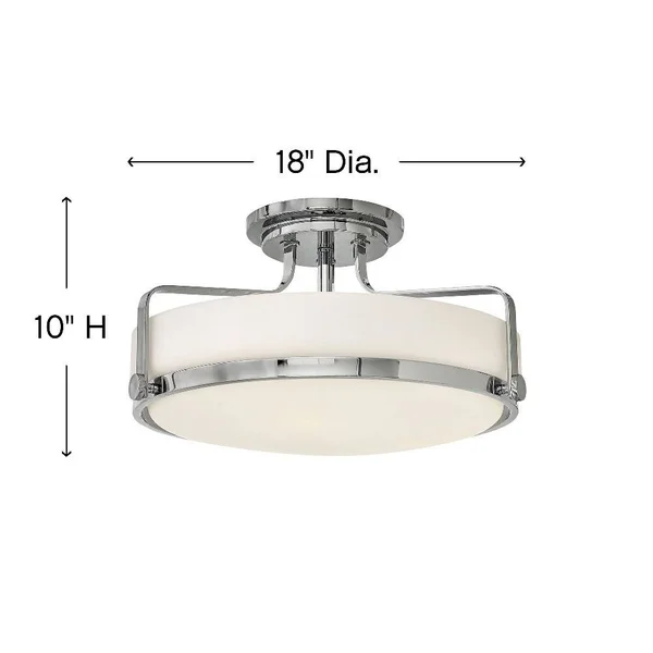 Hinkley - 3643BK - Three Light Semi-Flush Mount - Harper - Black