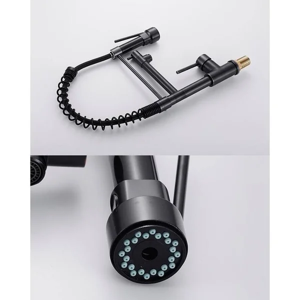 Single-Handle Pull-Down Sprayer Kitchen Faucet in Matte Black