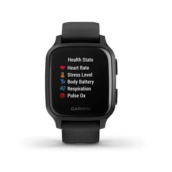 Garmin Venu Sq Sport or Music GPS Fitness Smartwatch and Included Wearable4U 3 Straps Bundle Music Light Sand + Lime/Orange/Red