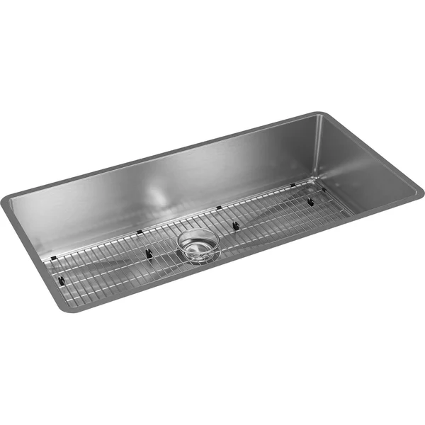Elkay ECTRU35179TC Crosstown Undermount 36-1/2 in. x 18-1/2 in. x 9 in. Single Bowl Stainless Steel Sink Kit