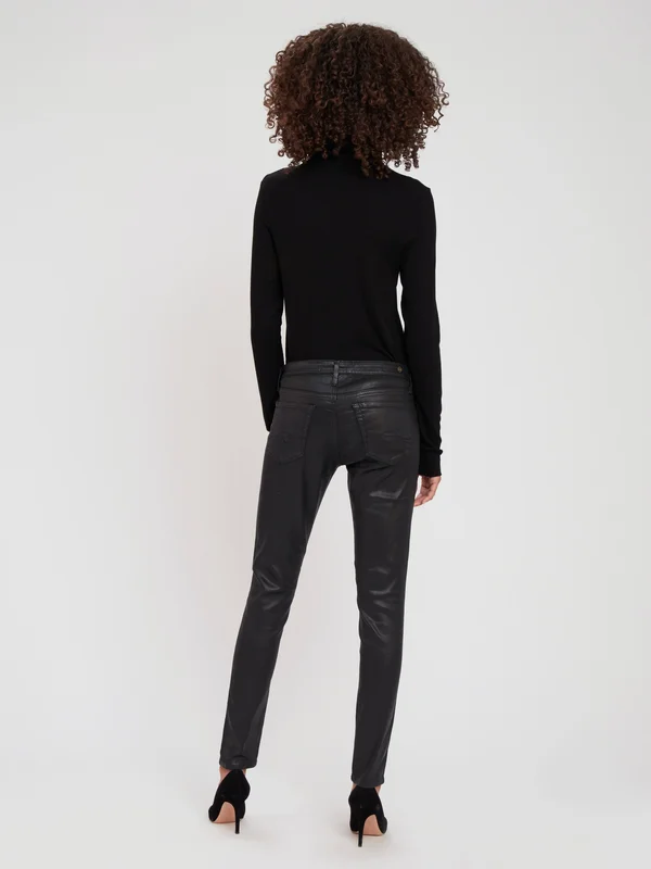 Ag Leatherette Legging Ankle in Super Black - Women's, Size: 27