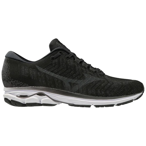 Men's Mizuno Rider Waveknit 3 Running Shoe, Size: 9 2E, Black