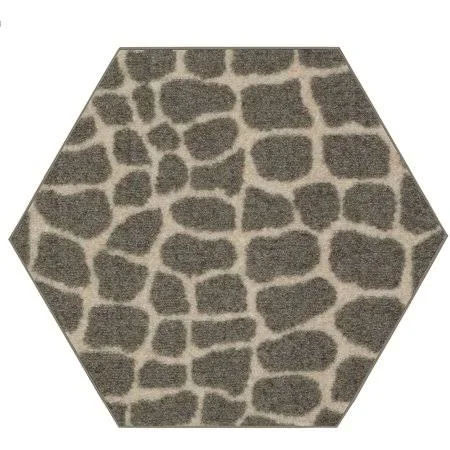 Crocodile Lounge Around Area Rug for Living Room, Dining Room, Kitchen, Bedroom, Kids, Made in USA - 7' Hexagon