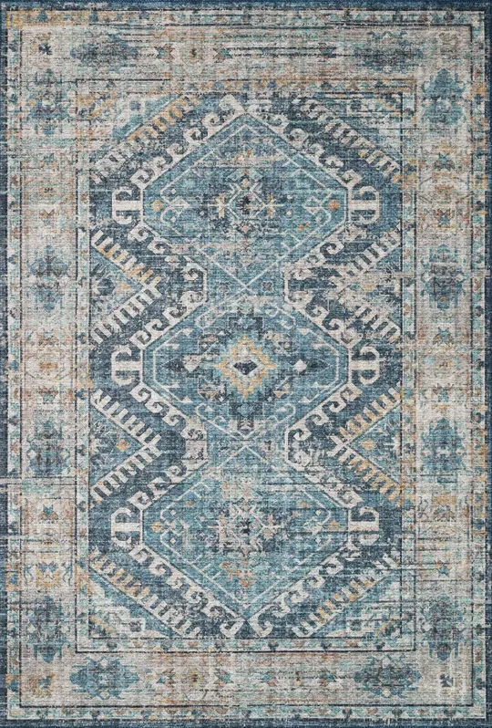 Loloi II Skye SKY-03 Denim/Natural Rug - 6&0x22x6&0x22 - Round