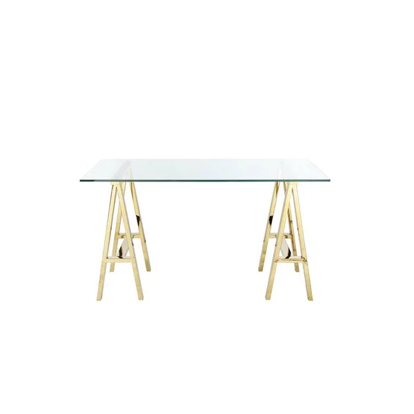 Pangea Home Brady Desk Small High Polish Gold