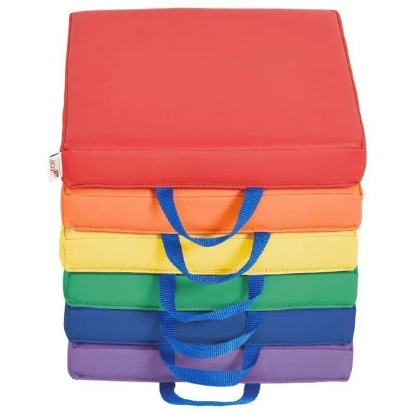 Ecr4kids SoftZone Square Floor Cushion with Handle - 6-Piece