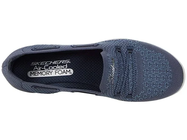 Skechers Women's Newbury St Easily Adored Vegan Slip on Sneaker - Navy