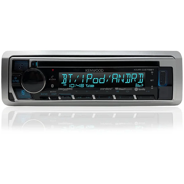 Kenwood-Jensen-Scosche Harley Davidson Touring Radio Package - Kenwood CD Bluetooth USB Marine Radio - 2x Jensen 6.5 Marine Speak