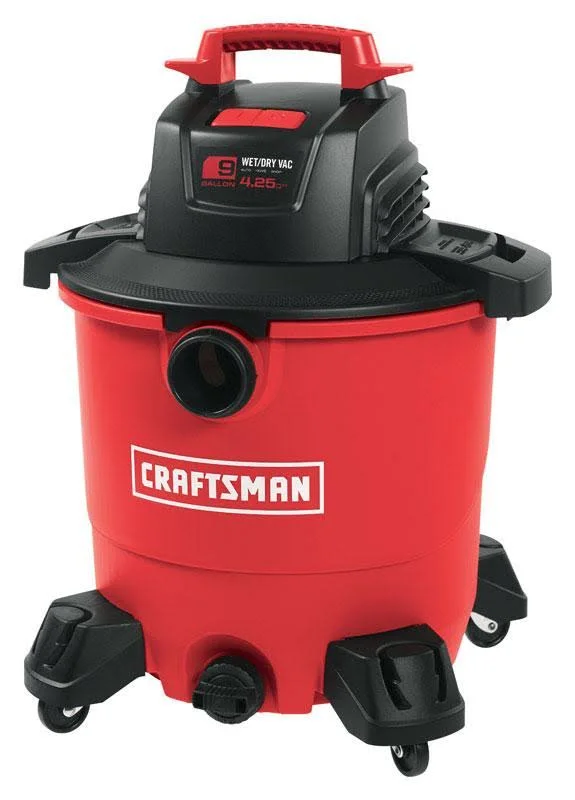 Craftsman Cmxevbe17590 9 Gallon 4.25 Peak HP Wet/Dry VAC, Portable Shop Vacuum