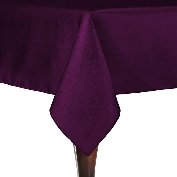 Ultimate Textile Reversible Shantung Satin - Majestic 52 x 70-Inch Rectangular Tablecloth, Purple