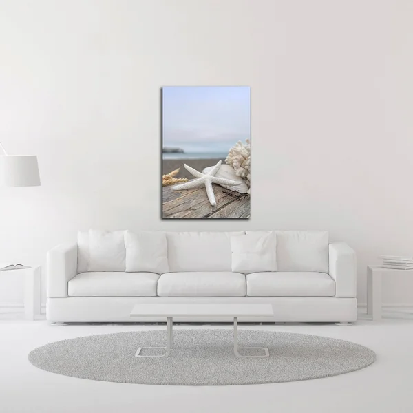 Tangletown Fine Art 21x22 x 14x22 Crescent Beach Shells 14 by Alan Blaustein Print on Canvas