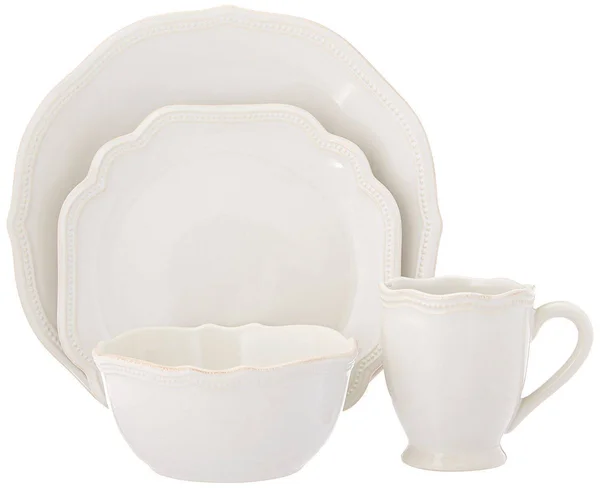 Lenox French Perle Bead 16-Piece Dinnerware Set in White