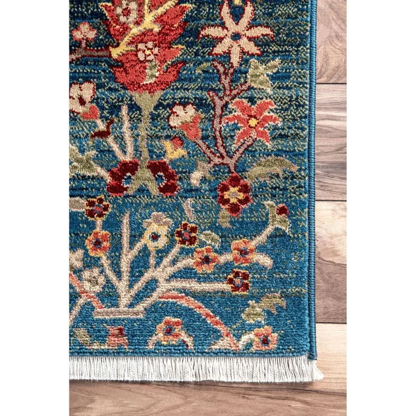 nuLOOM Rugs Dasilva Gabbeh Fringe Blue 8& x 10& Area Rug