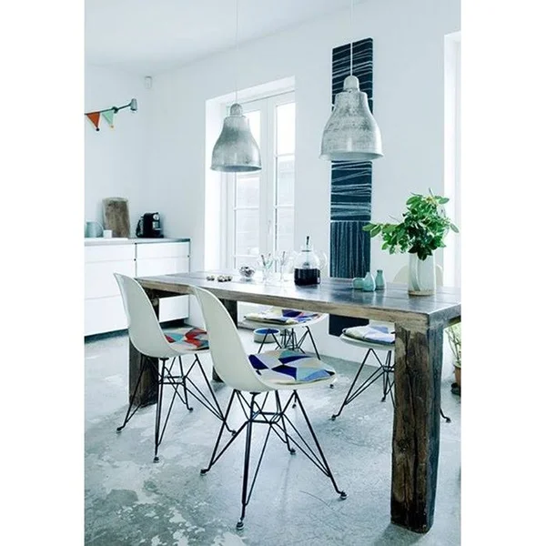 2xhome Set of 2 Modern Color Seat Height Dsw Molded Armless Plastic Dining Room Chairs Black Wire Eiffel Dowel Legs - Yellow