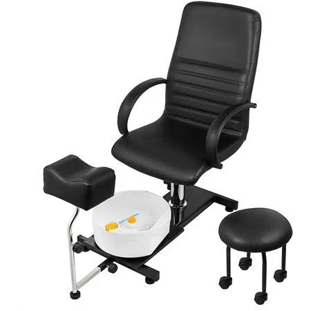 Vevor Pedicure Unit Station Hydraulic Chair & Massage Foot Spa Beauty Salon Equipment - Black