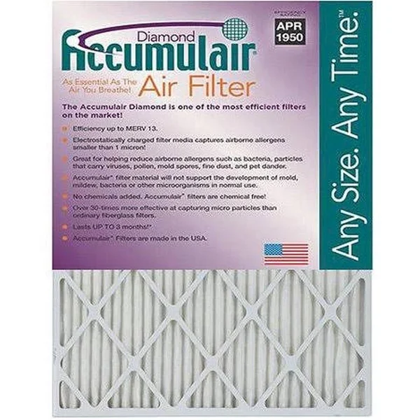 Accumulair Diamond 1 inch Air Filter, 4-Pack