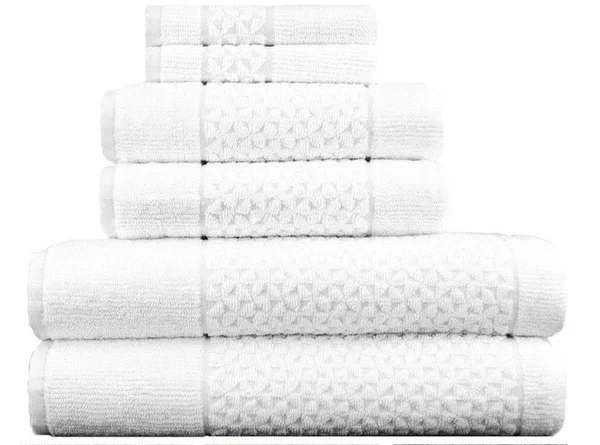 Mei-Tal Turkish Cotton Jacquard Towel Set of 6 White