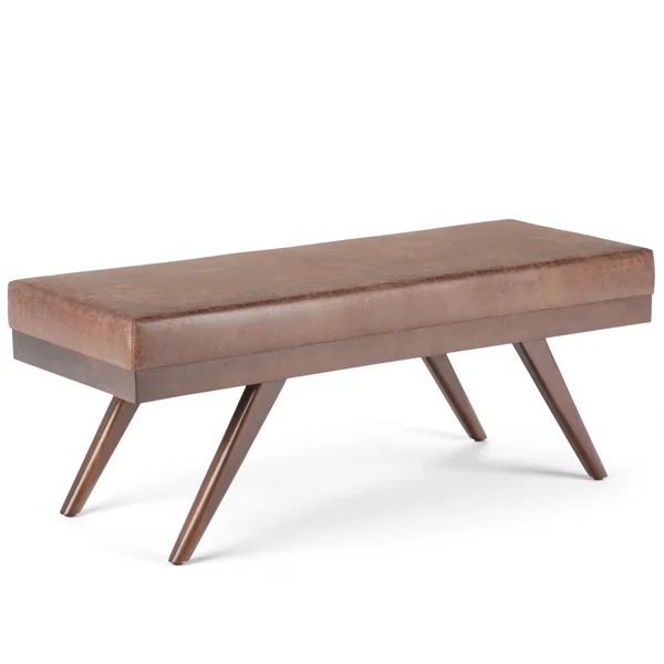 Simpli Home Chanelle Mid Century Ottoman Bench - Umber Brown