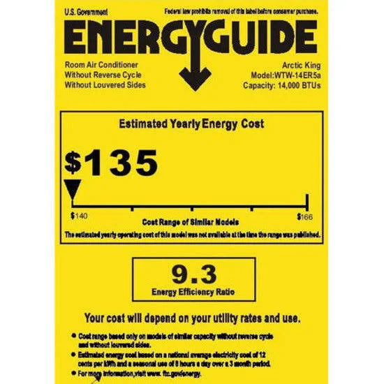 Arctic King 14 - 000 BTU Through-the-Wall 230V Air Conditioner Cool & H