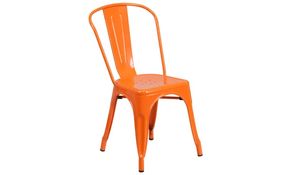 Flash Furniture Metal Stackable Chair, Orange