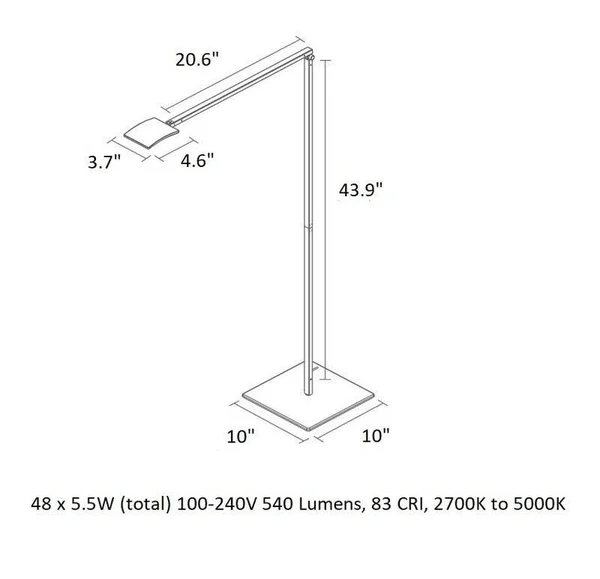 Koncept Mosso Pro LED Floor Lamp - Silver - AR2001-SIL-FLR