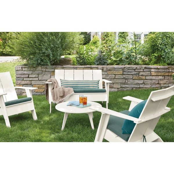 Room & Board - Modern Nova Round Outdoor Coffee Table in Blue 30 Diameter 13H in Recycled Acrylic/Plastic