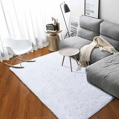 Andecor Soft Fluffy Bedroom Rugs - 4 x 5.9 Feet Indoor Shaggy Plush Area Rug for Boys Girls Kids Baby College Dorm Living Room H