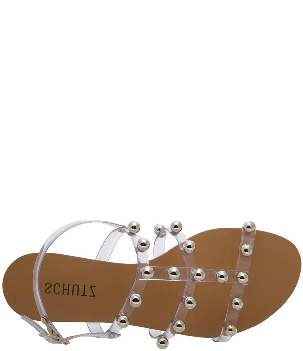 Schutz Yarin Flat Sandal 9 - Clear - Vinyl