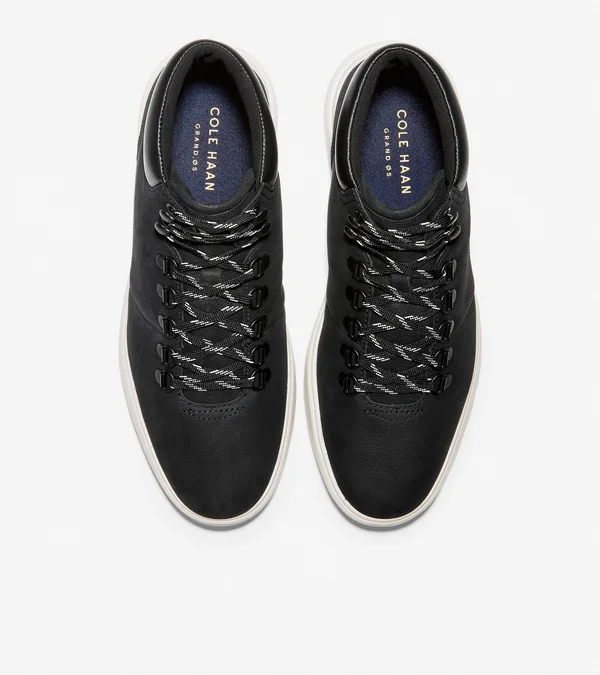 Cole Haan Grand Plus Essex Hiker Men's Black Lightweight Leather Boots #C30190