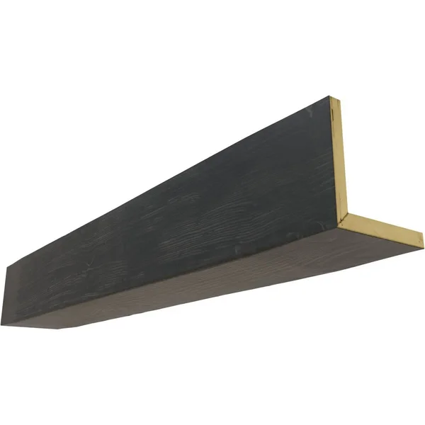Ekena Millwork BMSD2C0040X120X096ES 4x22W x 12x22H x 8&L 2-Sided (L-beam) Sandblasted Endurathane Faux Wood Ceiling Beam - Aged A