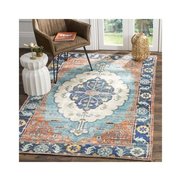 Safavieh Saffron SFN585A 2&3x22 x 8&0x22 Runner Blue - Coral Area Rug