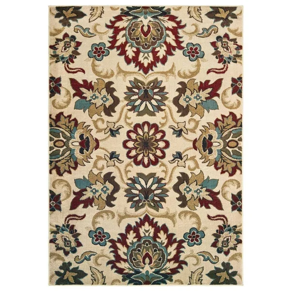 AVERLEY Home Lexington Ivory/Multi 8 ft. x 10 ft. Floral Area Rug