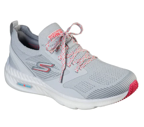 Skechers Women's GOrun Smart Hyper Sneaker, Gray/Hot Pink