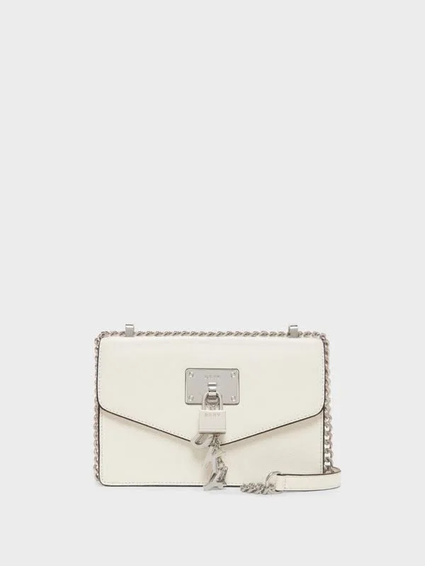 Donna Karan Dkny Women's Elissa Small Pebbled Leather Shoulder Bag - White