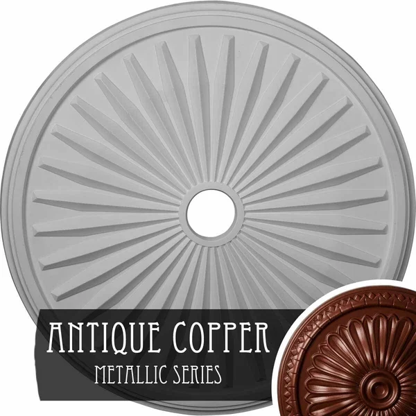 33 1/8x22OD x 3 1/2x22ID x 1 3/8x22P Leandros Ceiling Medallion (Fits Canopies Up to 5x22), Hand-Painted Mississippi Mud