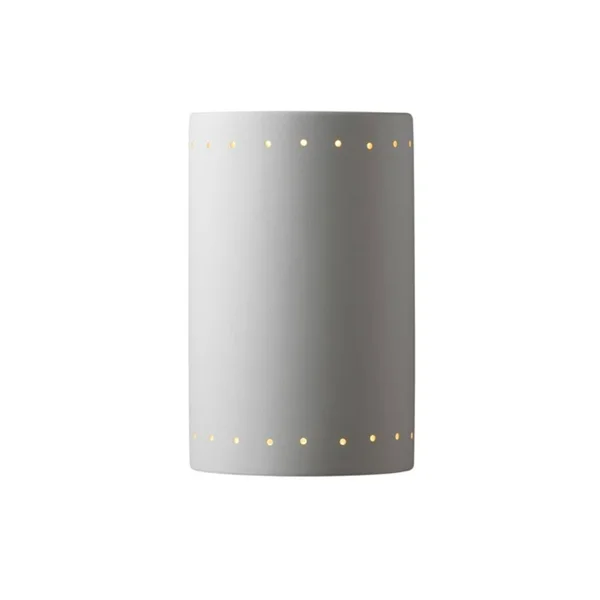 Justice Design Ambiance CER-1295W Large Cylinder with Perfs Outdoor Wall Sconce - Real Rust