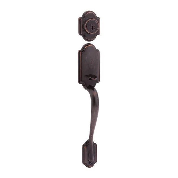Kwikset 800ANLIP-L03V1 Arlington Single Cylinder Exterior Handleset with New Chassis with RCAL Latch and RCS Strike Lifetime Bra