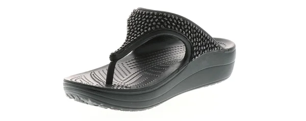 Crocs Women's Sloane Embellished Flip Flop - Size: 6, Black