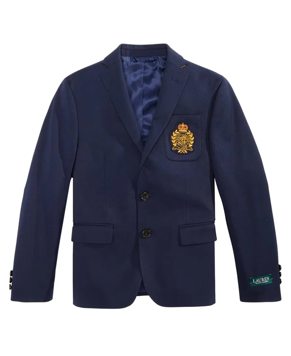 Lauren Ralph Lauren Big Boys Logo Blazer - Navy