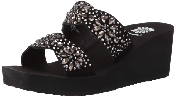 Yellow Box Edily Wedge Sandal, 8.5, Leather