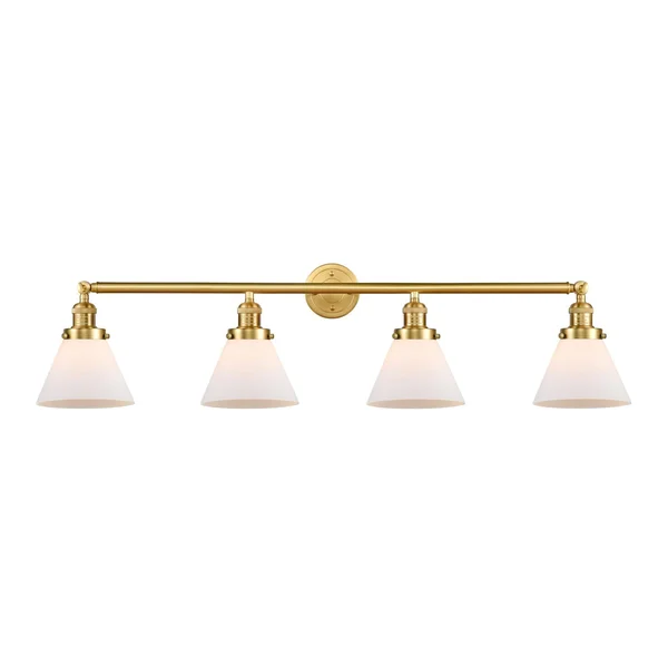 Innovations 215-SG-G41 Large Cone 4 Light Bath Vanity Light in Satin Gold
