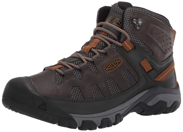 Keen Men's Targhee Vent Mid Boot - 7 - Raven - Bronze Brown