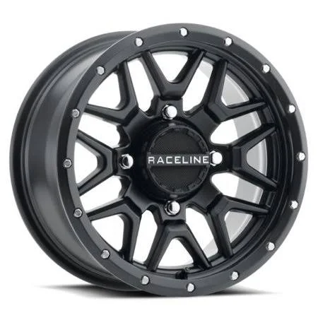 Raceline A94B Krank UTV Wheel, 14x7 with 4 on 156 Bolt Pattern - Satin Black - A94B-4705638