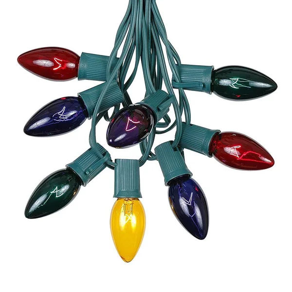 C9 Christmas String Light Set - Outdoor Christmas Light String - Christmas Tree Lights - Hanging Christmas Lights - Roofline Lig