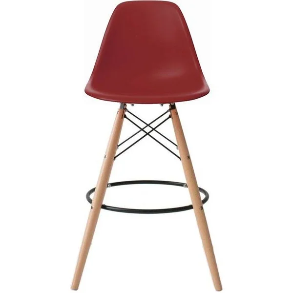 2xhome 25 inch Seat Designer Dsw Counter Stool Barstool with Backs Molded High Chair Kitchen Eiffel Wooden Work Armless Work - R